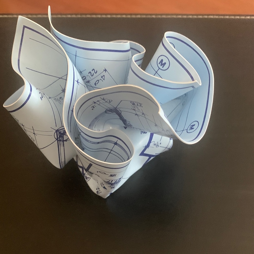 Artistic Blue and White Paper Weight